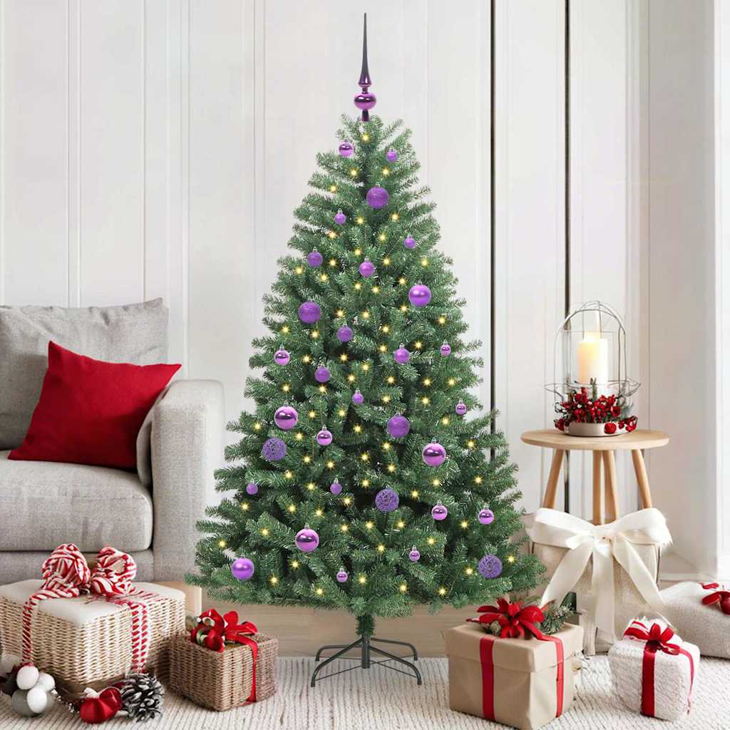 Artificial Hinged Christmas Tree Green 150 cm PVC and Metal